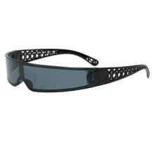 (BlackFrameGrayLens)Casual Female Uv400 Sun Glasses With Pc Frames And Trendy Design For Riding And Outings