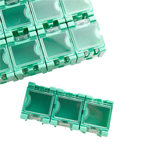 2X SMD SMT Elektronische Componentencontainer  Opbergdozen Kit Groen 2