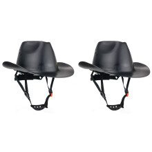 2X Cowboy Safety Helmet with Vent Hole HDPE Full Brim Hard Hat for Outdoor Construction Railway Rescue Work Cap A