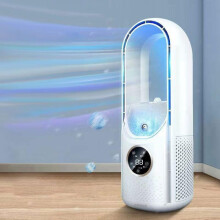 Ventilatore senza pale, silenzioso, 6 velocità, comandi touch, umidificatore, adatto al soggiorno