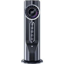 Stojanový ventilátor, LED displej, 100 ml nádržka na vodu, 6 rýchlostí ventilátora, časovač, nočné svetlo, 12,5 x 32,5 cm, sivý