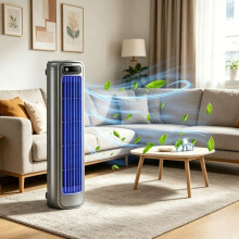 Ventilatore senza pale, silenzioso, a torre, 3 velocità, 2000 mAh, display a LED, ventilatore a torre, per soggiorno/camera da letto, gr
