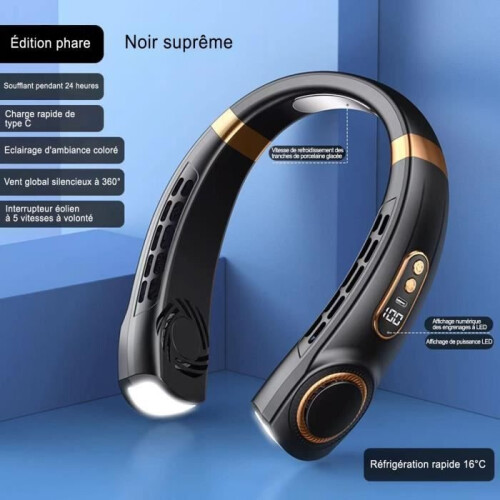 Μίνι ανεμιστήρας - Φορητός - USB - Αθόρυβος - 5 ταχύτητες - Οθόνη LED