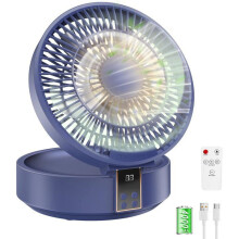 Prenosný stolový ventilátor RisingFF, batéria 4000 mAh, otáčanie 120, s LED diódou, diaľkové ovládanie, časovač, 3 rýchlosti