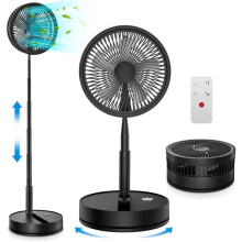 Ventilatore a piantana silenzioso e portatile, 23 cm, nero, con telecomando, 4 velocità/timer - Ventilatore oscillante
