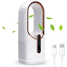 Ventilatore da scrivania USB piccolo, silenzioso e senza pale da 11,8 pollici, ricaricabile e portatile.