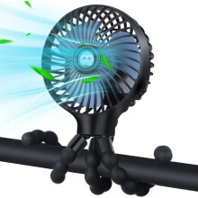 Biely ventilátor do kočíka, nabíjateľný ventilátor s klipom, prenosný ventilátor do kočíka, osobný ventilátor na batérie