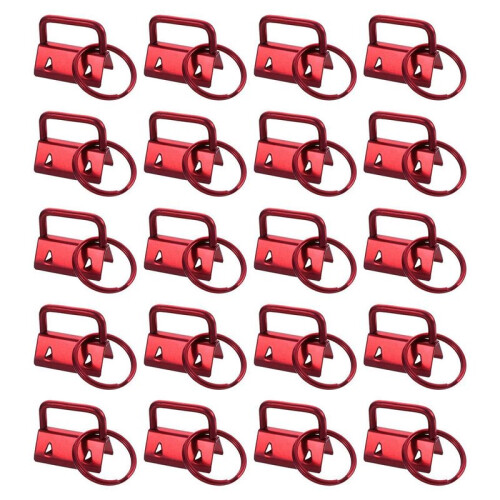 40PCS Key Fob Hardware with Keychain Rings for Bag Webbing,Red 1