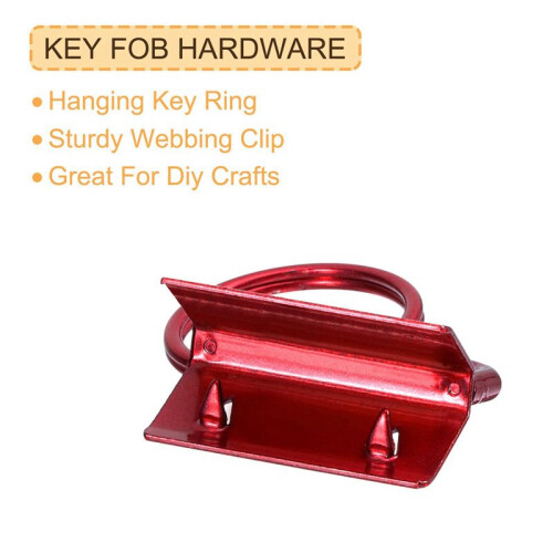 40PCS Key Fob Hardware with Keychain Rings for Bag Webbing,Red 2