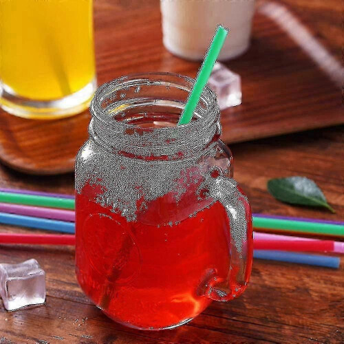 (500pcs) 1000 Pcs Colorful Plastic Long Disposable Drinking Straws 2
