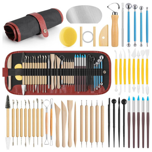 2X Pottery Tools for Sculpting,Clay Tool Kit for Carving,Ceramic Tool Set for Modeling,Ceramics Tools Kits 1
