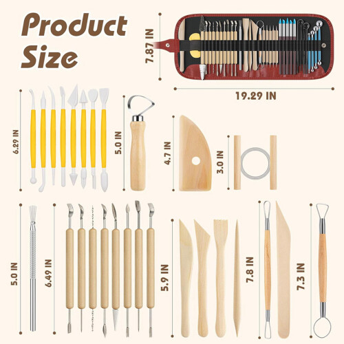 2X Pottery Tools for Sculpting,Clay Tool Kit for Carving,Ceramic Tool Set for Modeling,Ceramics Tools Kits 2