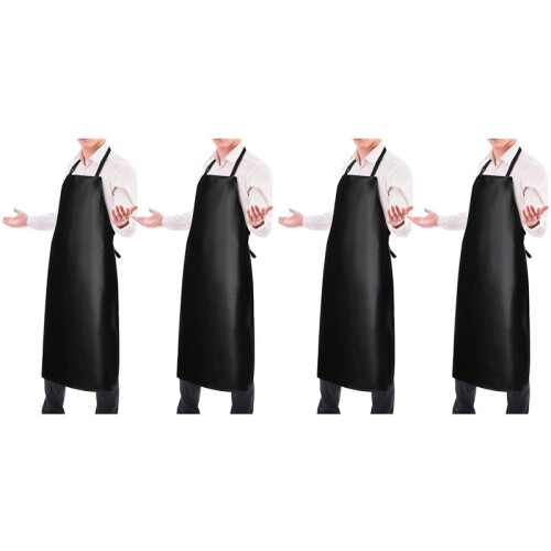 Pacote com 4 Aventais Impermeáveis Vinil PU Aventais de Chef 40 Polegadas para Homens Aventais Resistentes para Trabalho com Produtos Químicos