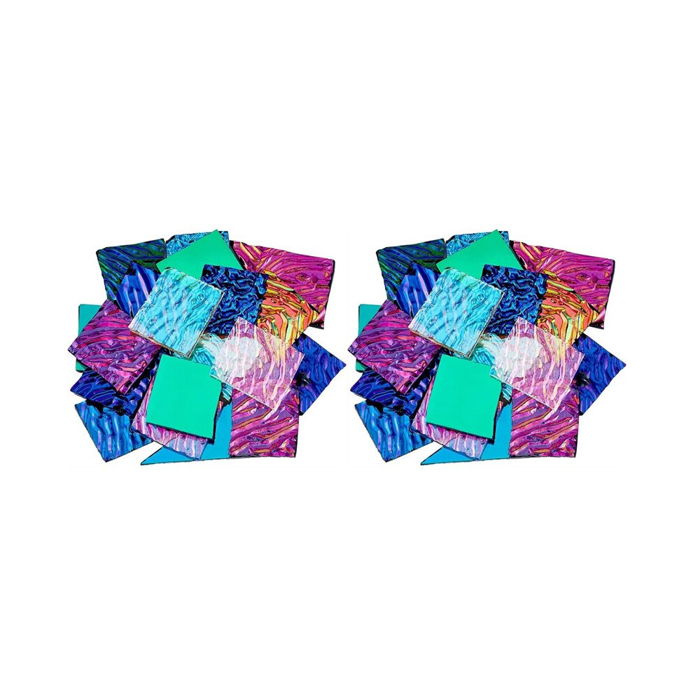2X Fusible Glass Sheets 112G Dichroic Glass Scrap Microwave Kiln Art Pieces Mixed Color 6033044866244