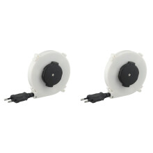 2X Auto Retractable Power Reel Cable 102x18.5mm 220v Camping Wire Power Reel Cables Sleeve for Global EU Plug