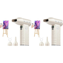 2X Cordless Acrylic Paint Pouring Blower with 3 Nozzles,5 Speed Adjustable Paint Dryer for Fluid Art