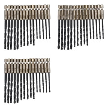 45 Stk. Schnellarbeitsstahl Titan Beschichtete Bohrer Set 3 4 5 mm Sechskantschaft