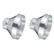 2pcs 8 Inch to 4 Inch Duct Reducer Increaser Galvanized Steel Air Duct Adapter Round Crimped Pipe Connector