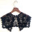(Black)Womens Versatile Lace Shoulder Neck Accessory With Embellished Floral Pattern 6