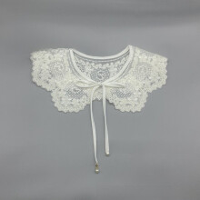 (Ties)Wool Felted Collar For Womens Autumn Winter Clothing With Detailing Beaded