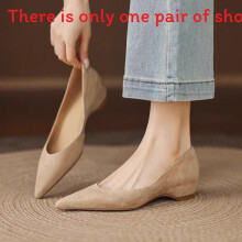 (Apricot,35)Womens Casual Loafers With Velvet Surface And Rubber Sole For Spring Fall And