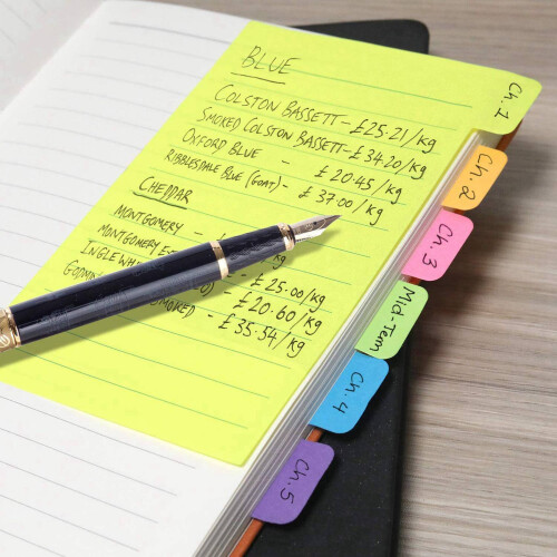 Sticky Notes Divider Sticky Notes Tabs ,Tabbed Self-Stick Lined Bright Colors Notepad, 4X6Inch,4 Pcs 120 Index Notes 1