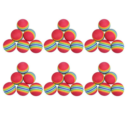 300Pcs  Swing Training Aids Indoor Practice Sponge Foam Rainbow Balls