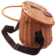 2X Wicker Basket Fishing Creel Trout Perch Cage Tackle Fisherman Box Outdoor Classical Willow Trout Fishing Creel Basket