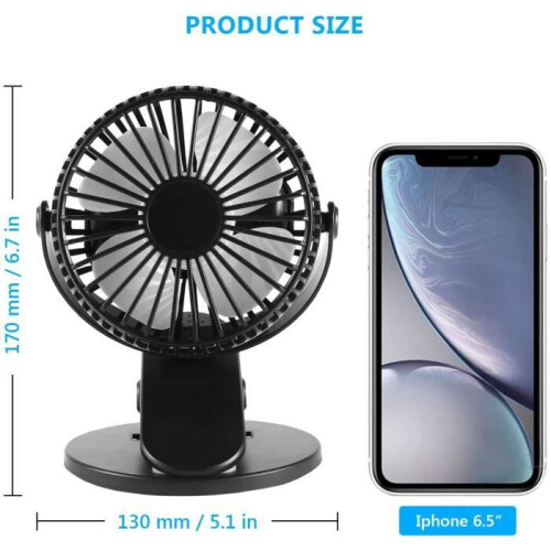 Mini Fan - USB - Portable - Silent - 360 Rotation - 2 Speeds 2