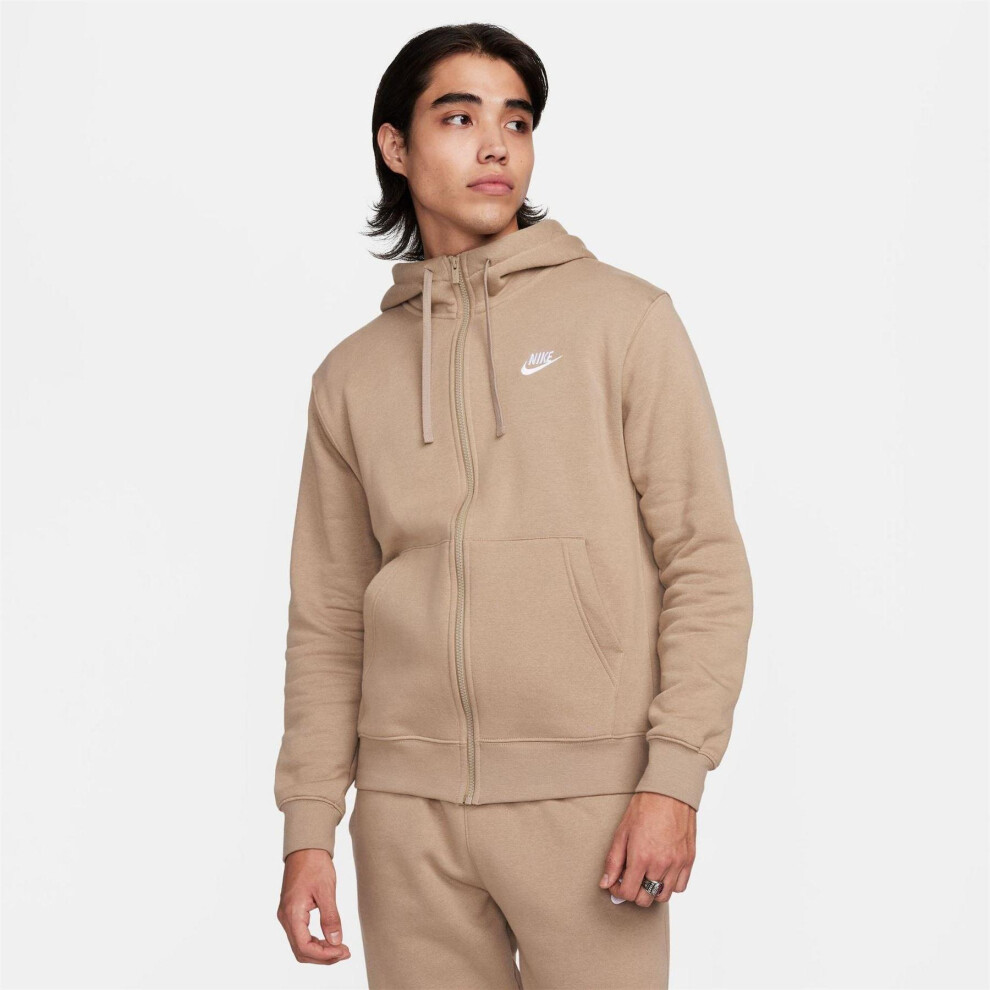 Nike (S, Khaki Green) Mens Sportswear Club Full Zip Hoodie