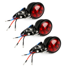 3X Rosso 12V LED Nero Regolabile Cafe Racer Style Stop Fanale Posteriore Motocicletta Freno Posteriore Fanale Posteriore per  Chopper Bobber