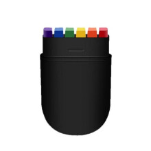 (Black) 6 Colour Rainbow Portable Washable Body Face Crayons, Non-Toxic Skin Safe for Festival Party DIY Cosplay Makeup