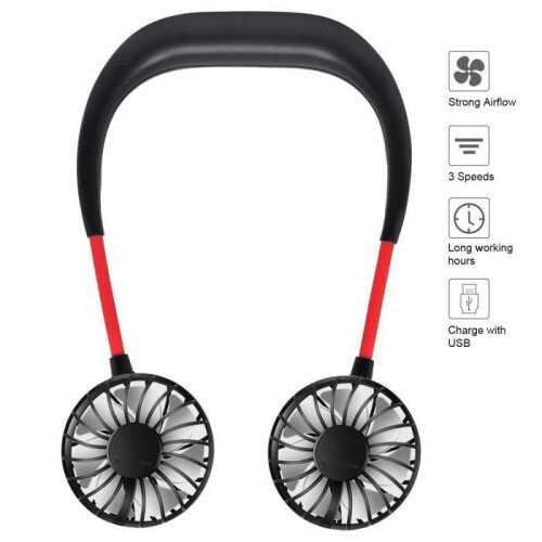 Portable Fan - Control Future - Upgraded Version - Black - Rechargeable - Hands Free 1