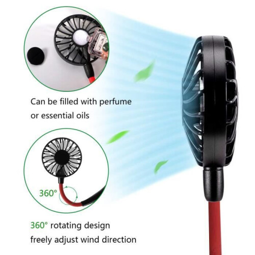 Portable Fan - Control Future - Upgraded Version - Black - Rechargeable - Hands Free 2
