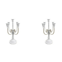 2X 5 Arm Candelabra Candelabra Vintage Candelabra Wedding Party Decor Vintage Table Decor,White