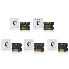 5X Funk-Funk-Wandmontage-Touchpanel-Dimmersteuerung für DC5-24V 30A Einfarbige LED-Streifenbeleuchtung