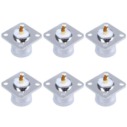 6X UHF Female SO239 Panel Chassis Mount Flange Deck Mount Solder Cup RF Connector