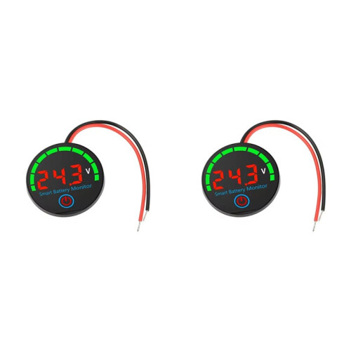 2X LED Battery Level Indicator Digital Voltmeter 12V/24V/36V/48V Charge Tester Lithium Battery Capacity Board Red