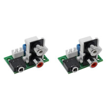 2X Audio Input Output Adapter Board 3.5 mm Earphone Jack Audio Socket and RCA to 2.54 mm 3pin PCB Adapter Board No Cable