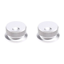 2pcs 38X20mm All Aluminum Alloy Solid Knob Embossed Potentiometer Audio Amplifier Volume Knob Silver
