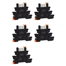 5X Modulo Relè Sottile Rail 41F-1Z-C2-Z, Relè di Potenza Integrato per Montaggio su PCB con Portarelè, Zoccolo Relè 24 V CA, 6,2 mm.