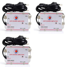 3X Jordvåg DTMB Kabel-TV-Splitterförstärkare 20DB Digital TV-Antennsignalförstärkare Hem-TV-Utrustning EU-Kontakt
