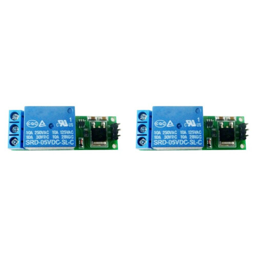 2X  6-24V Flip-Flop  Relay Module 1 Channel Bistable Self-Locking  Low Pulse Trigger Board