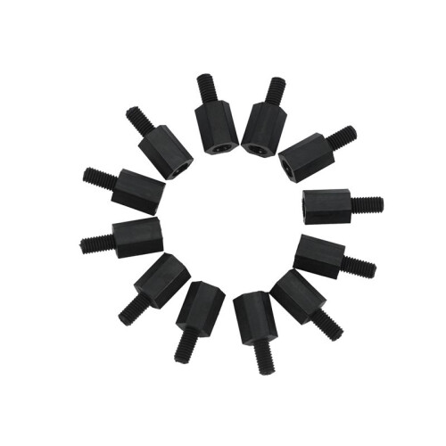 1000Pcs M3 Thread 8mm+6mm PCB Fixed Nylon Hex Standoff Spacer Pillar