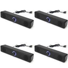 4X PC Soundbar Wired Speaker USB Powered Soundbar for TV Pc Laptop Gaming Home Theater Audio System