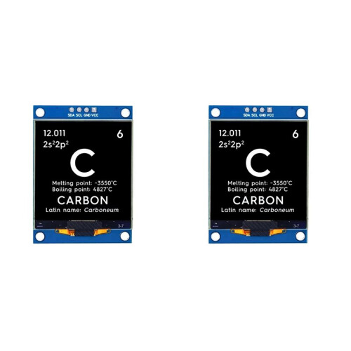 2X Módulo de Tela OLED Shield de 1,5 Polegadas (128x128), Display SPI I2C para STM32 e para Projetos Eletrônicos DIY com para