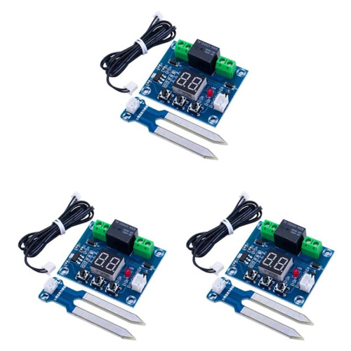 3X 12 V Digitaler Bodenfeuchtigkeitssensor-Controller für Automatisches Bewässerungswassermanagementsystem mit Echtzeitüberwachung
