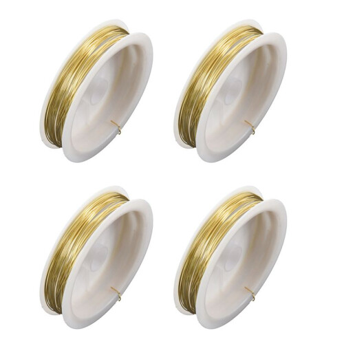 4X Coloured Brass Wire Gold 9M x 0.5mm