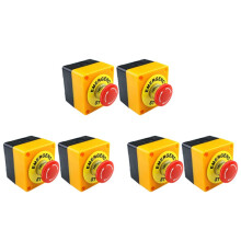 6Pcs Rouge Champignon ArrĂŞt D'Urgence Coupure Interrupteur Ă Bouton-Poussoir No Nc 22mm Cnc Gecko