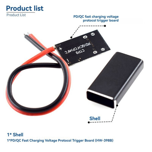 5X PD/QC/AFC/PPS/FCP Type-C Decoy Board USB-C Boost Module Type-C Trigger Polling Detector Power Fast Charging Board 2